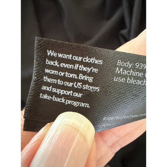 Eileen Fisher Boat Neck Tunic Dress Women Small Black Tencel Lyocell Side Slit - Picture 9 of 9